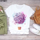 Женская летняя футболка с коротким рукавом и цветочным принтом 2020, модная женская футболка с цветочным принтом, женская футболка с графическим принтом