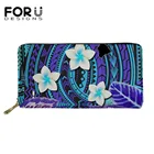 FORUDESIGNSполинезийский традиционный этнический цветочный дизайн, женские сумки для монет, кожаный женский кошелек, известный бренд, женские кошельки