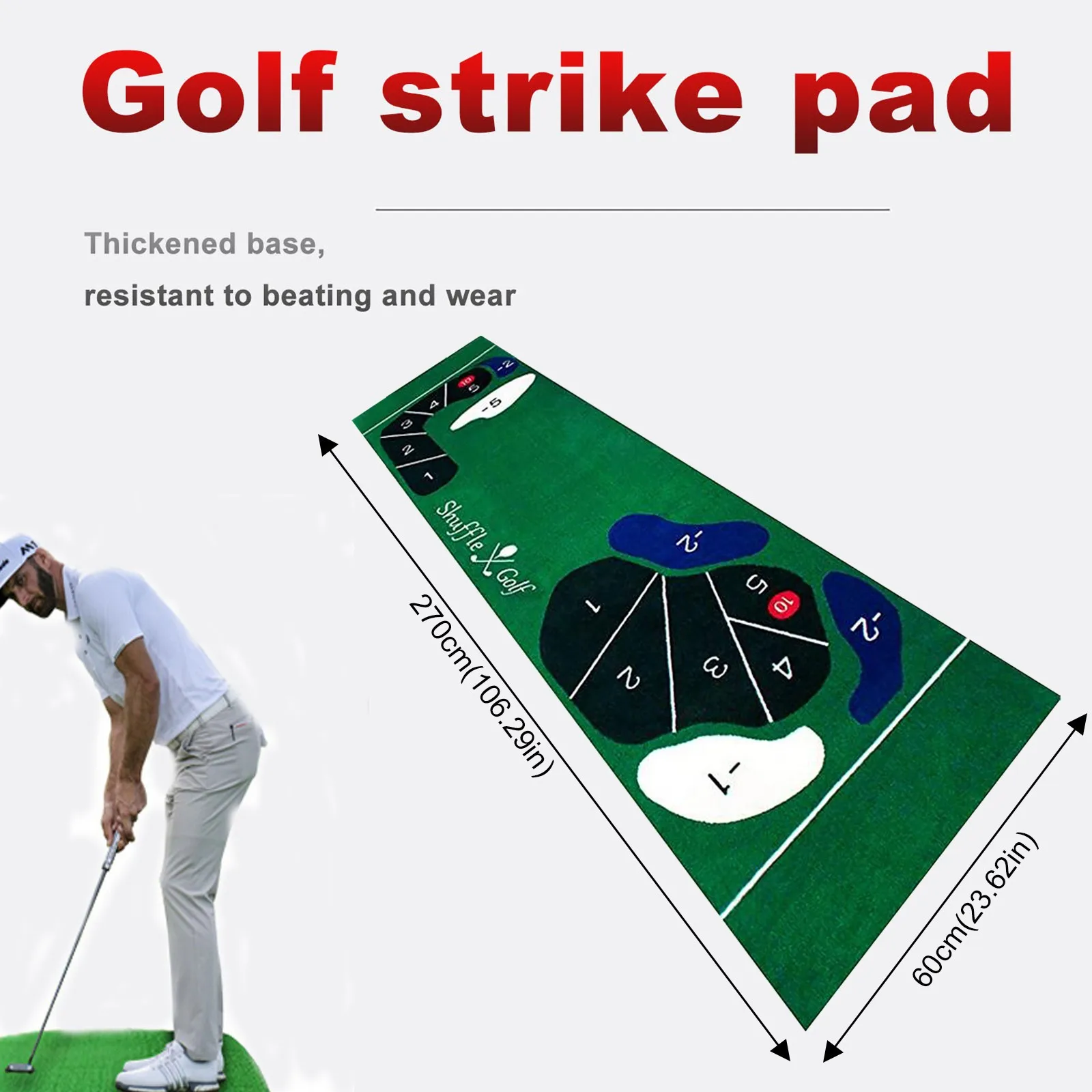 

Interactive Golf Putting Mat High Quality Carpet Putting Mat With Non-slip Golf Supplies In-door Entertainment Facilities
