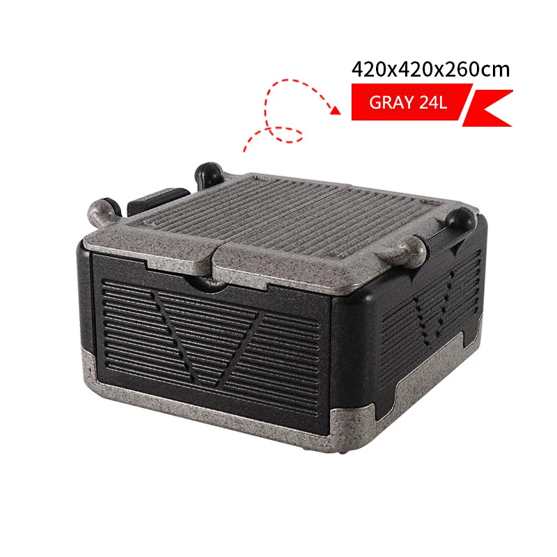 Foldable Iceless Cooler Sweettreats 24L Collapsible Insulated can Portable Waterproof Outdoor Storage Box Thermo Cool - Цвет: GARY 24L