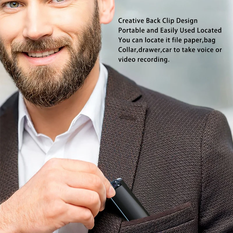 

Voice Camera, 1080P Wireless Rotating 180 Recorder, Mini Portable Infrared Camera Clip Recorder