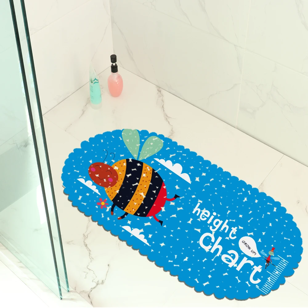 Bathroom Decorative Oval Shower Pad Non-slip Sucker Bath Mats Eco-friendly Carpet Cartoon Animal PVC Rug | Дом и сад