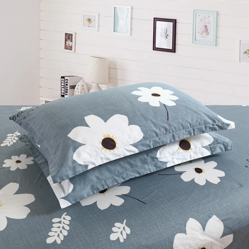 

100% Cotton Nordic Style Bedding Set 4pcs flower King Queen Twin size Quilt Cover Duvet Cover Bed sheet Fitted sheet Pillowcase