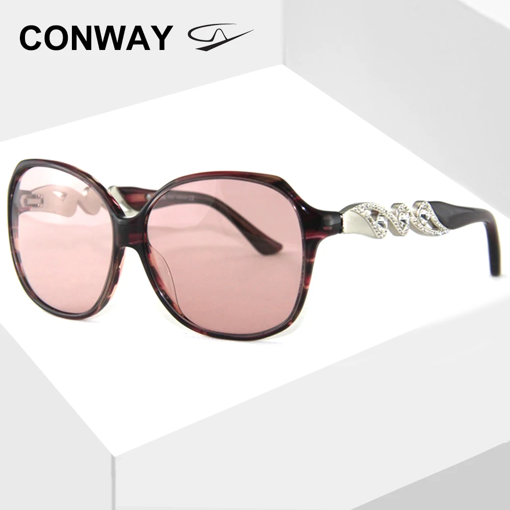 

Conway Large Butterfly Sunglasses for Women Large Acetate Frame Fashion Ladies Sun Glasses Polarized Rhinestone Italian Style
