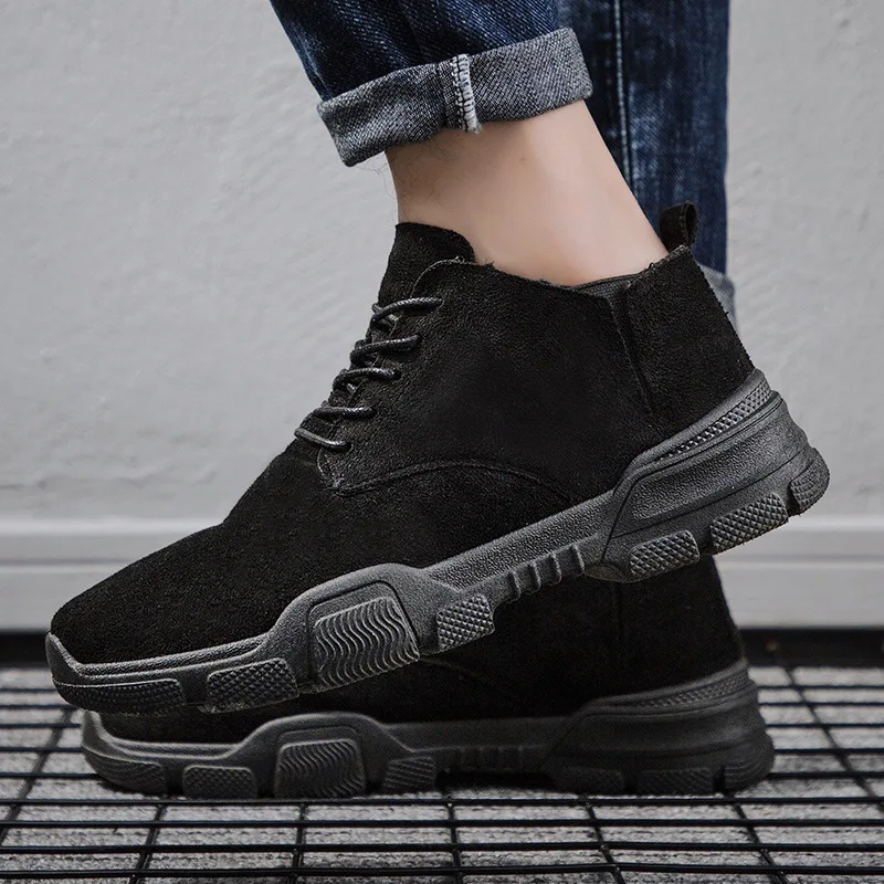 

Whoholl Men Boots New Lace UP Men Shoes Non-slip Wearable Large Size Casual Shoes Plus Retro Trend Men's Fashion Boots 2020