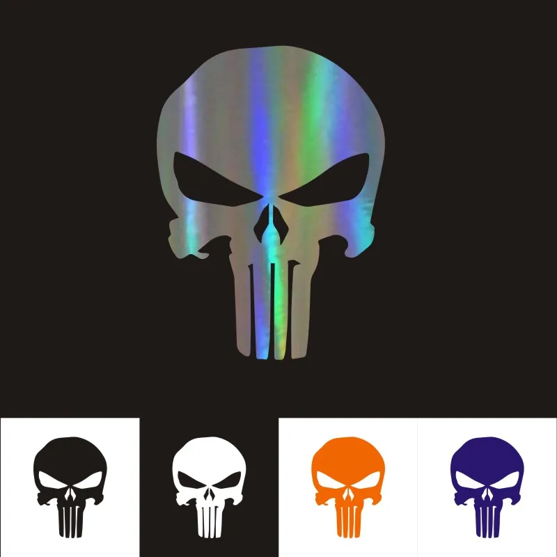 14*9.5cm Cool Skull Punisher Car Sticker Bumper Stickers and Decals Styling Decoration Door Body Window Vinyl | Автомобили и