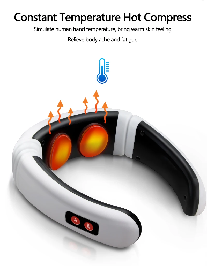 Электрический массажер для шеи с перезаряжаемой/аккумуляторной батареей и