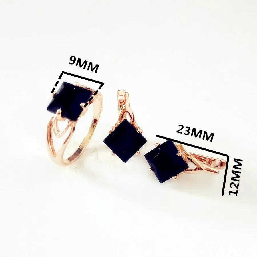 Женский комплект свадебных украшений обручальное кольцо и серьги цвета розового