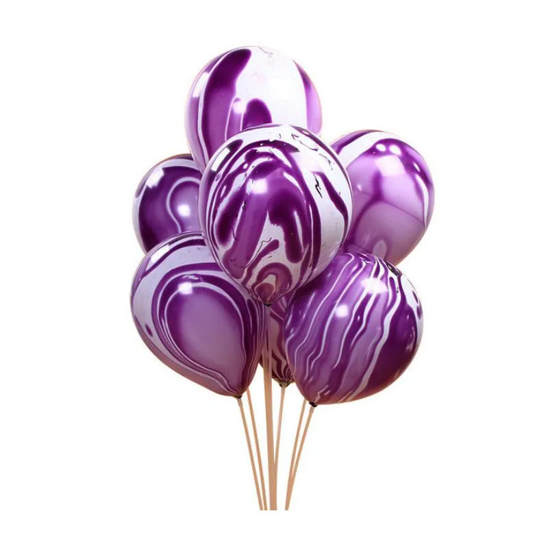 purple 10 шт. Мраморный Рисунок металлик Агат Латексный Шар Красочные воздушные шарики с нарисованными облаками Свадебные украшения на день рождения балони Globos - Цвет: purple