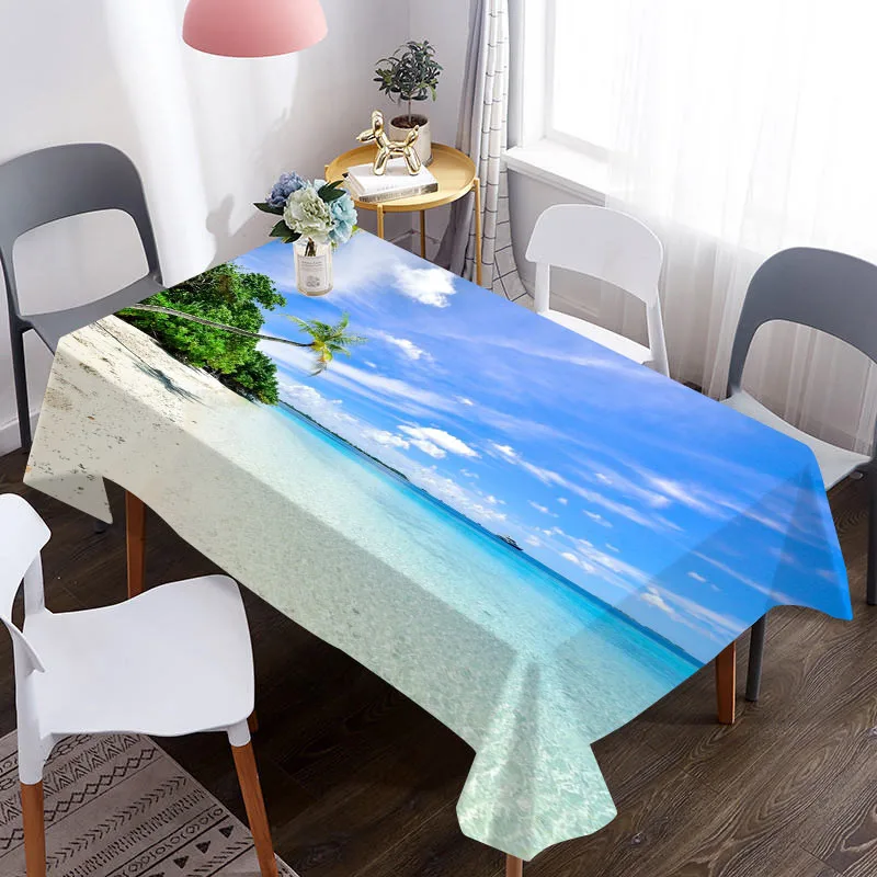 Скатерть на заказ водонепроницаемая ткань из ткани Оксфорд с 3d-рисунком морского