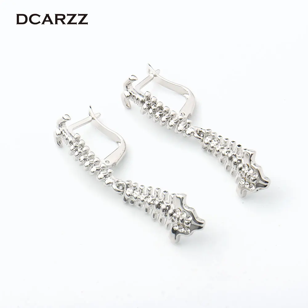 2 Цвета серьги в виде позвоночника человеческого форме костей с украшением