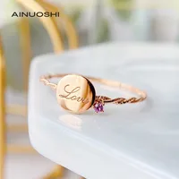 AINUOSHI 18K Gold Round Cut Natural Amethyst Engagement for Women Fashion Gemstone Ring Fine Jewelry (You Can Engrave)