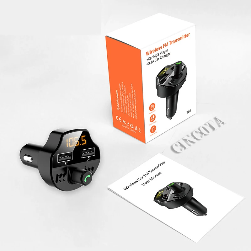 Автомобильный Fm трансмиттер с двумя USB портами Bluetooth 5 0 MP3 модулятор автомобильное