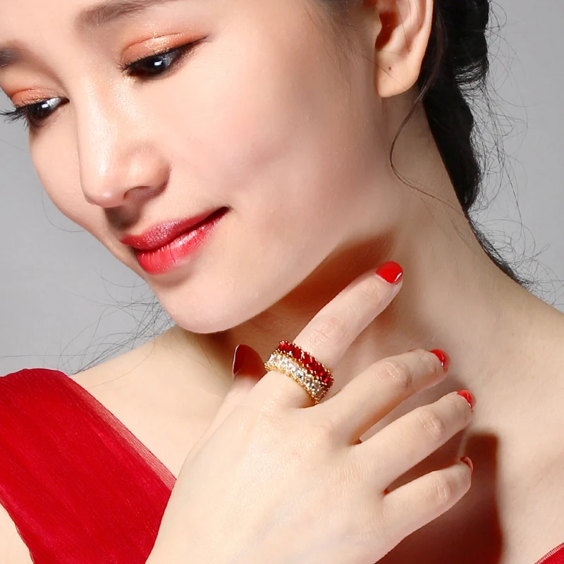 AAA + качество изысканное проложили Топ овальный CZ камень кольцо золотого цвета