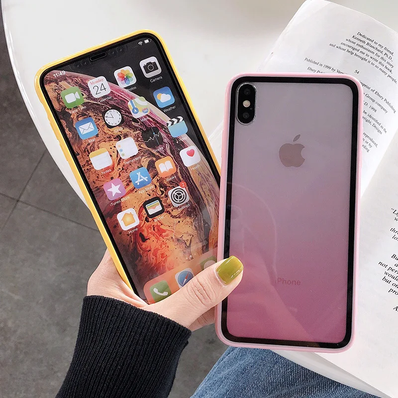 Градиентный цветной чехол для телефона Apple iPhone XS Max XR X 7 8 6 6S Plus Жесткий ПК мягкая