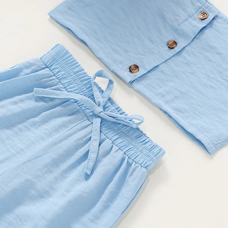 

2020 Baby Summer Clothing Toddler Baby Girls Sling Crops Top T-shirt+Pants Trousers Pants 2Pcs Outfits Casual Kids Clothes