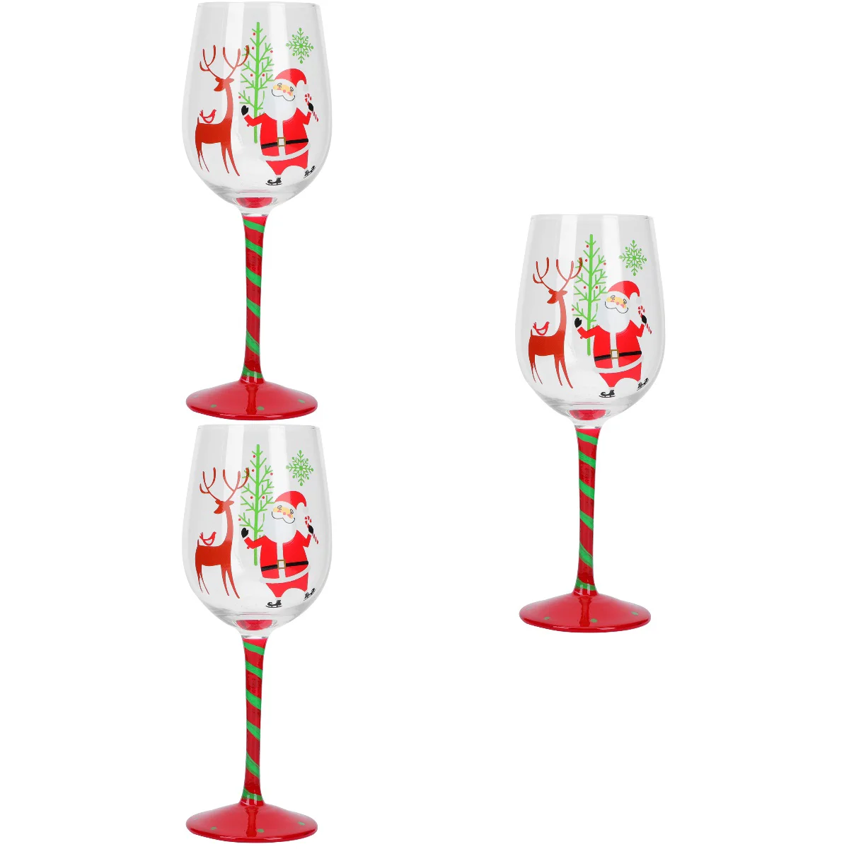 

3 pcs Glass Goblet Christmas Cup Home Bar Cocktail Cup Nightclub Glass (Colorful)
