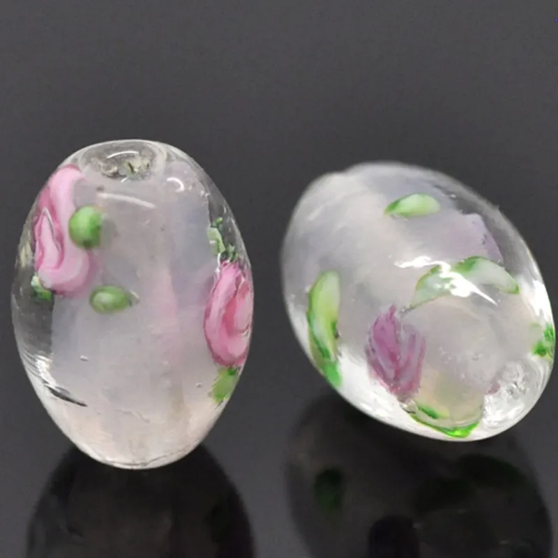 Стеклянный свободный светильник в виде бочки 8 сезонов розовый цветочный узор DIY