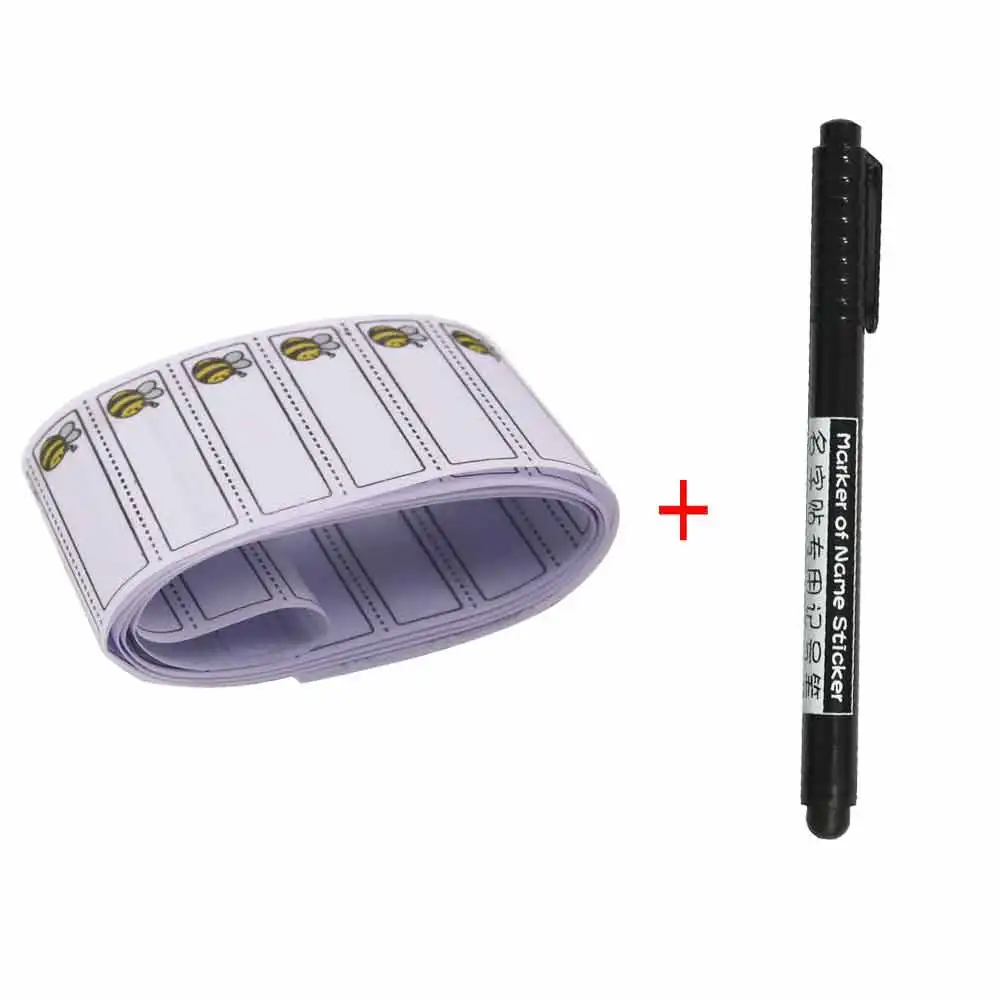 Name Labels and 1pen 100 шт./упак. белый моющиеся имитационная кожа, хлопковая ткань для одежды Маркер тегов комплект для детская одежда этикетки швейная фурнитура - Цвет: Name Labels and 1pen