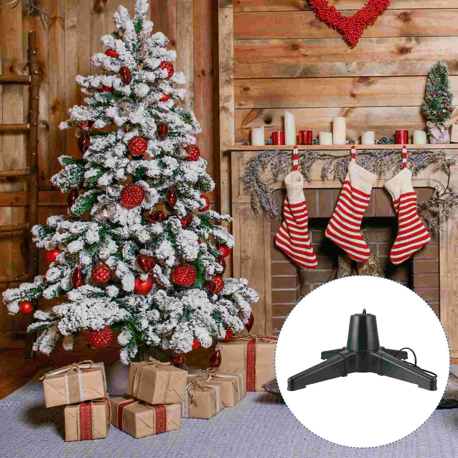 

1pc Electric Christmas Tree Base Electric Tree Stand Tree Bracket (US Plug)