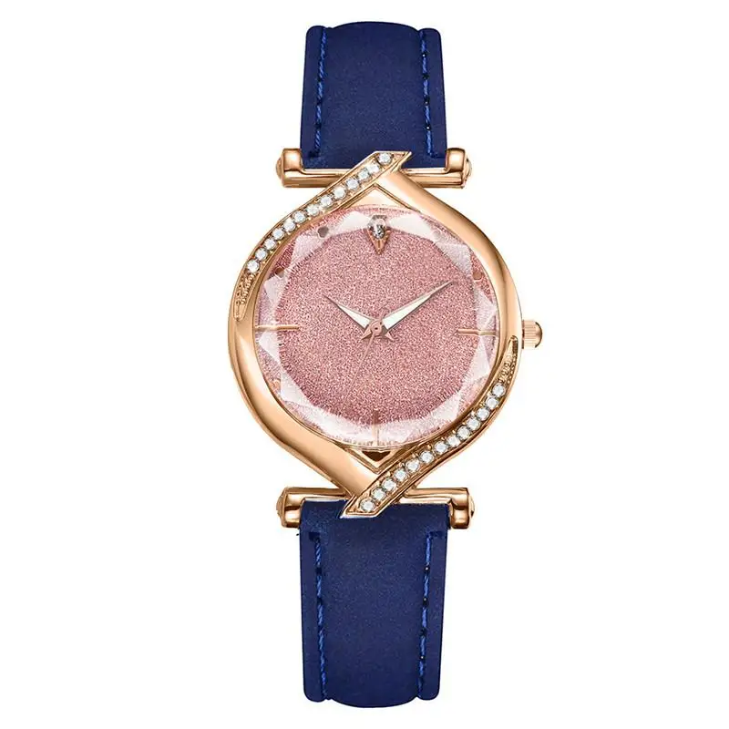 

Casual Women Romantic Starry Sky Wrist Watch Leather Rhinestone Designer Ladies Clock Simple Dress Gfit Montre Femme