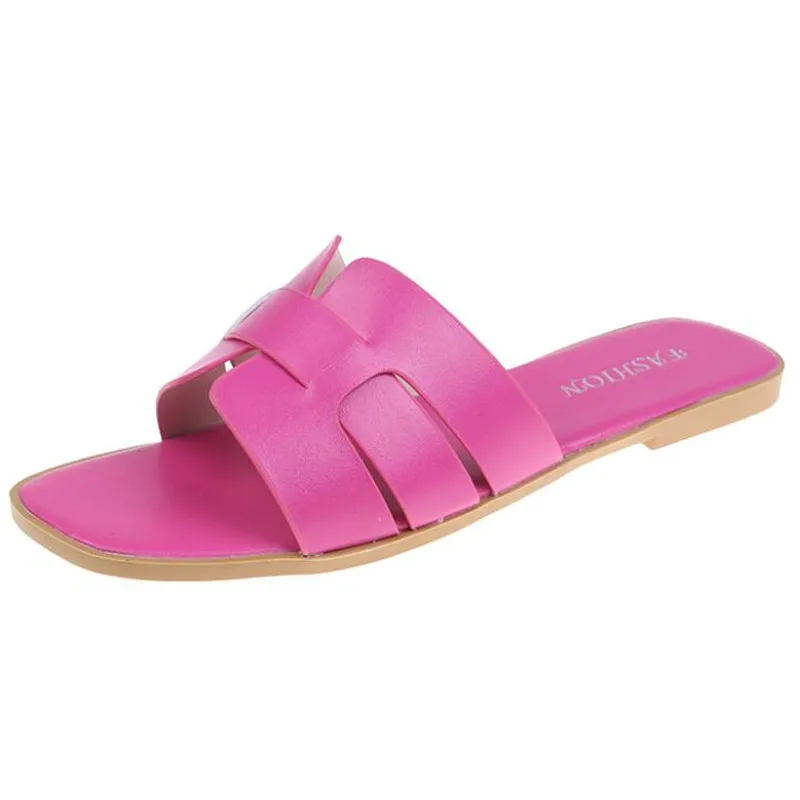 

Шлепанцы женские на плоской подошве, повседневные сандалии на платформе, пляжные тапочки, сланцы, большие размеры, лето 2021