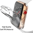 Прозрачный чехол для Apple Watch 6 SE 5 4 3 44 мм 40 мм, 360, полностью мягкий прозрачный защитный чехол из ТПУ для iWatch 3 2 1 38 мм 42 мм