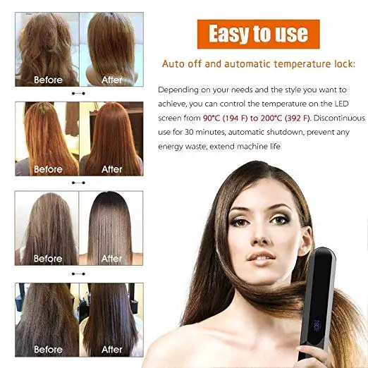 Беспроводной для мужчин быстрый выпрямитель для бороды Styler гребень lcd Многофункциональный беспроводной USB щетка для выпрямления волос MCH фен Расчёска