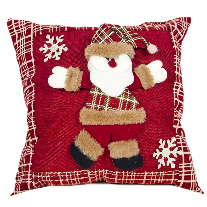 2 шт. Рождественские украшения Набор подушек ткань трехмерная кукла Санта-Клауса