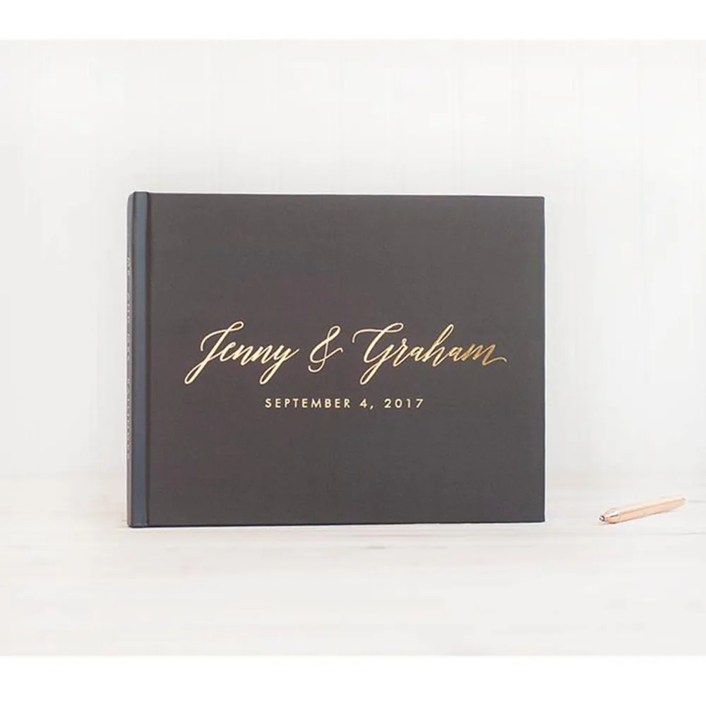 Фольга Золотая Свадебная Гостевая книга на заказ пейзаж монограмма детский душ