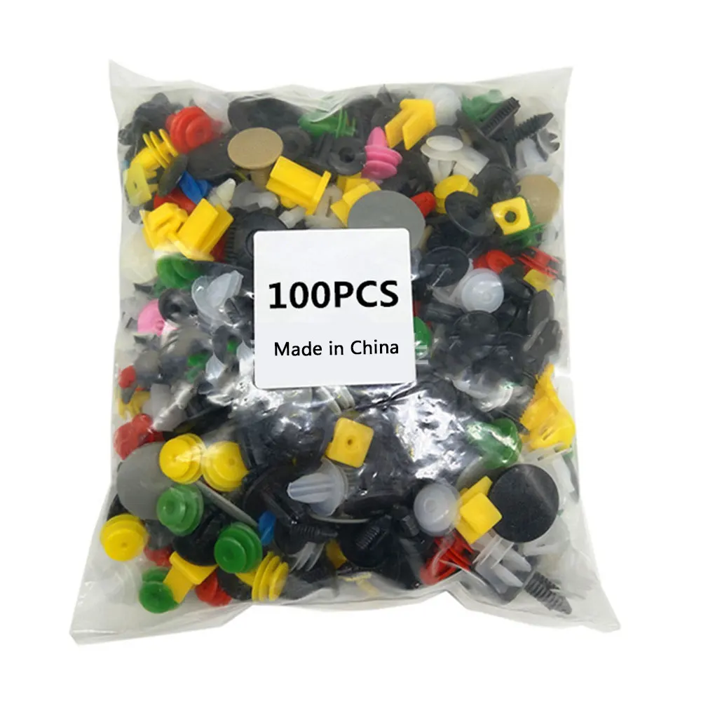 

100PCS Mixed Auto Fastener Vehicle Car Bumper Clips Retainer Fastener Rivet Door Panel Fender Liner Universal Fit for Car