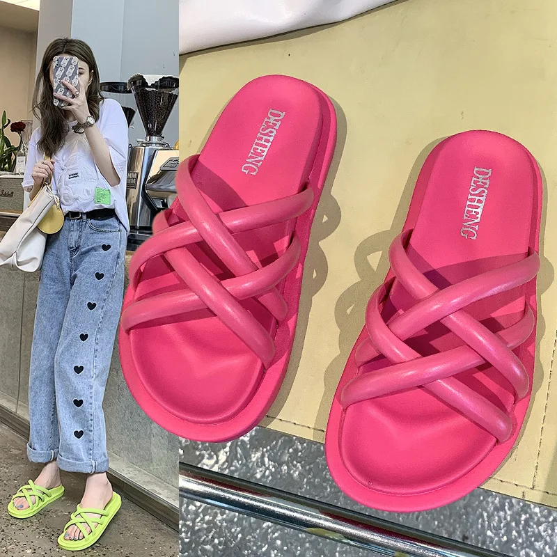 

Шлепанцы женские на толстой подошве, пляжные сандалии и тапочки для отдыха, для летнего сезона 2021