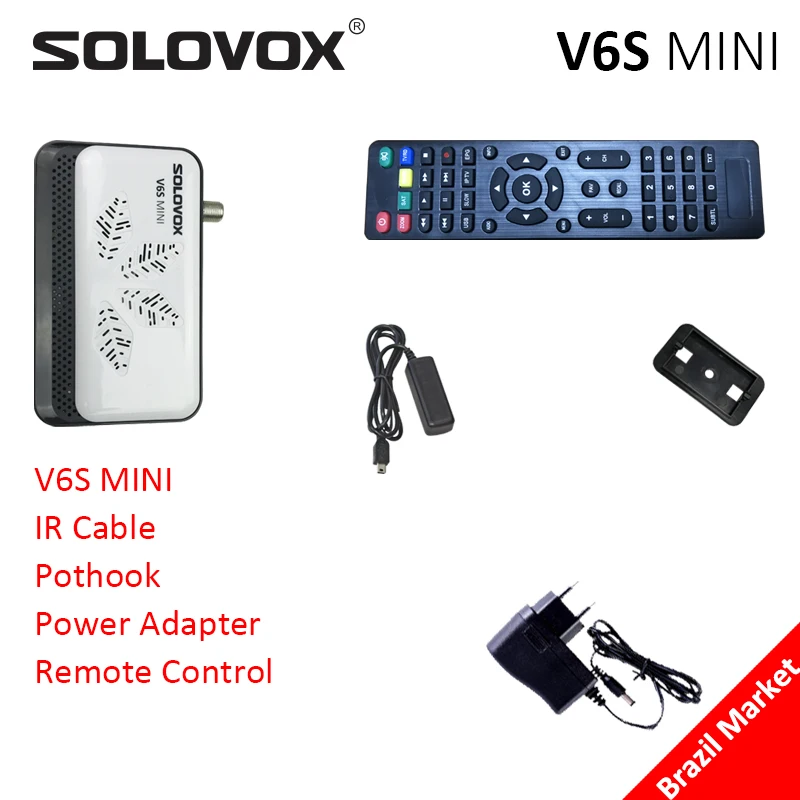 SOLOVOX V6S мини Бразилия Разделение оптом Доставка 2G Оперативная память H.265 DVB S2