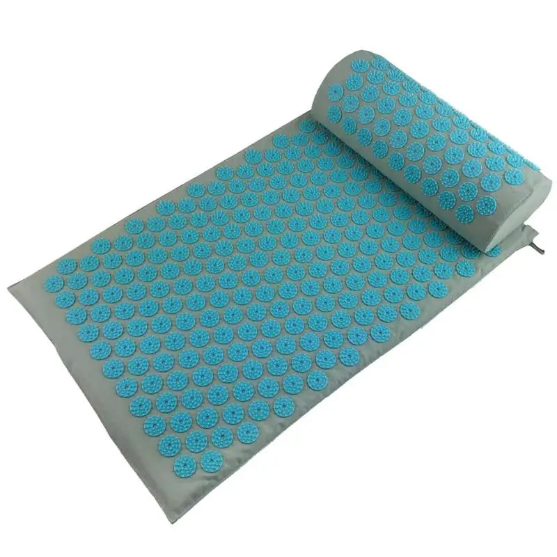 Mat with Pillow Портативный массажер для акупрессуры коврик для здоровья Расслабление тела против боли стресса Коврик для йоги коврик для иглоукалывания Набор подушек - Цвет: Mat with Pillow
