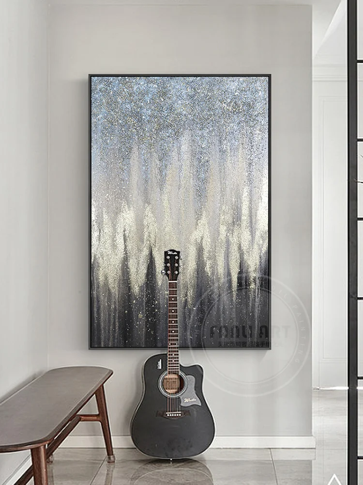 

Leaf Sand Painting Abstract Modern Minimalist Decorative Painting Porch Light Gold Luxury Ronaldo S Canvas Wall Art Women Photo