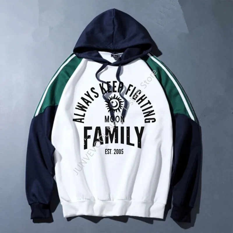 

Толстовка с надписью «Keep fighting» в стиле пэчворк, Мужская Уличная одежда в стиле хип-хоп, Повседневный пуловер с капюшоном, мужские Забавные т...