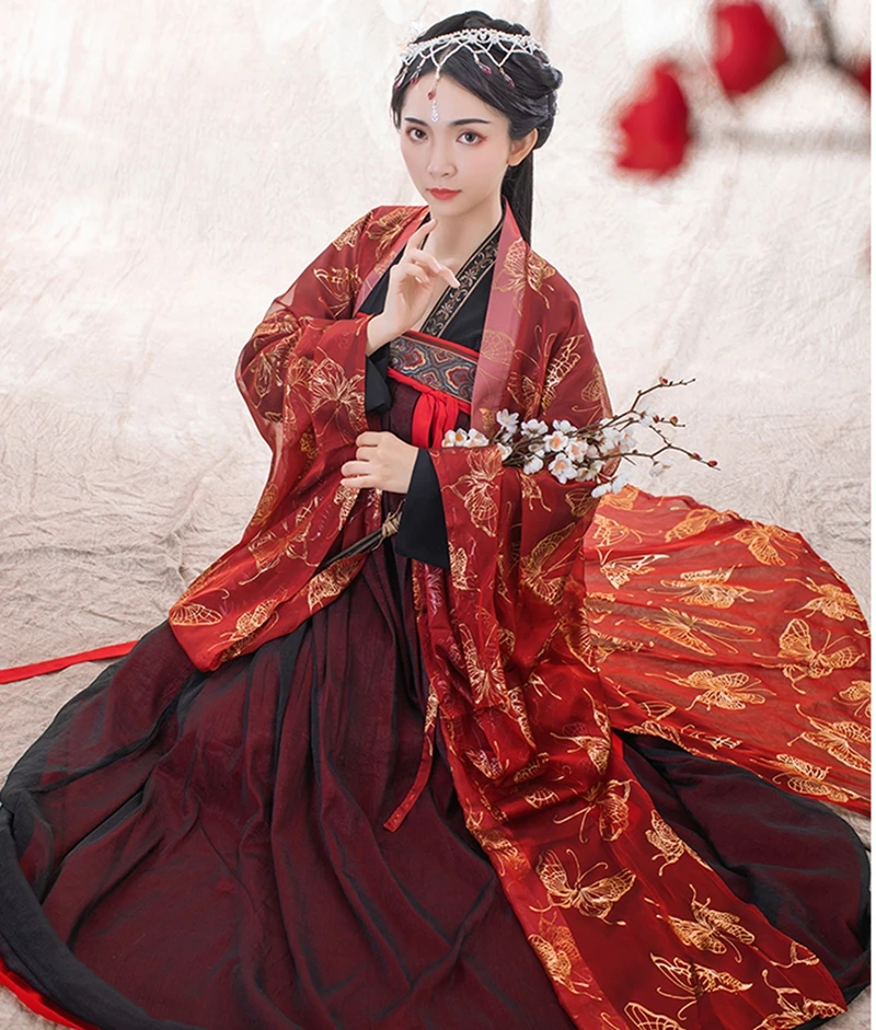 Красота Макияж Новое традиционное китайское платье Hanfu весенние и осенние модели