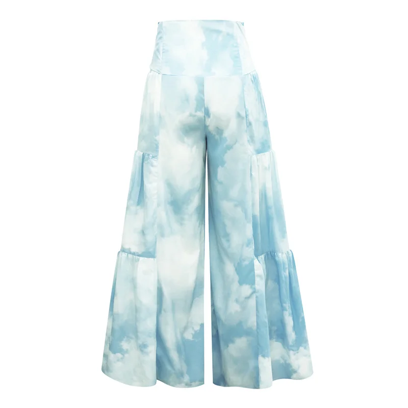 Женские брюки-Палаццо в стиле бохо сверхширокие штаны клеш колокол летние