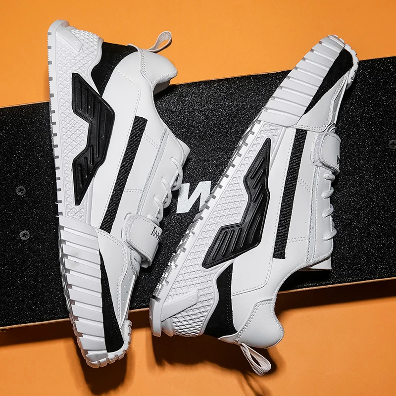 

SONECHOKI Sneakers Men Shock-Absorbant Walking Shoes with Velcro Light Weight Causal Sport Running Outdoor Trainer Hard-wearing