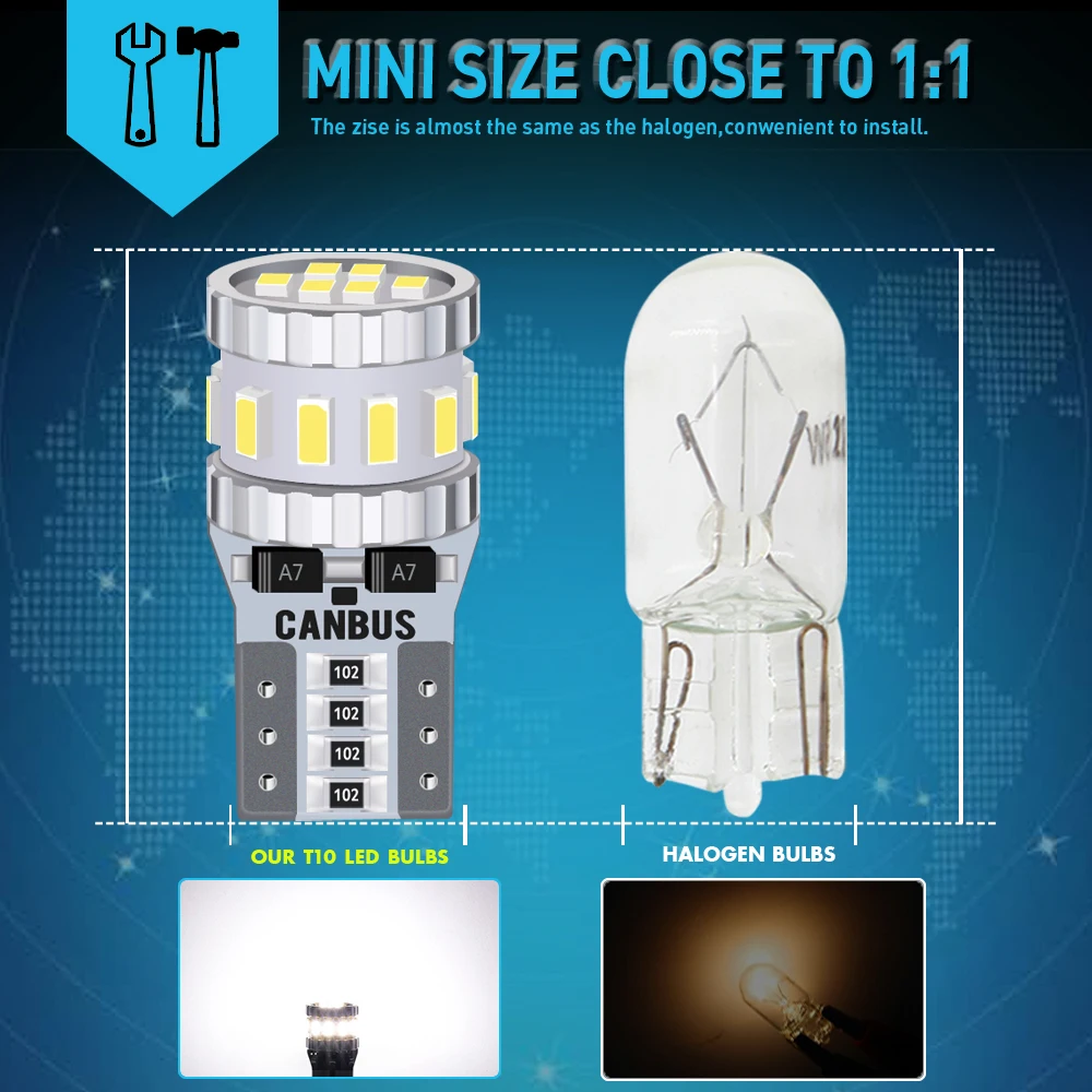 10x LED T10 W5W 194 Canbus безошибочный автомобильный светильник для Nissan Qashqai Leaf X Trail Note Tiida