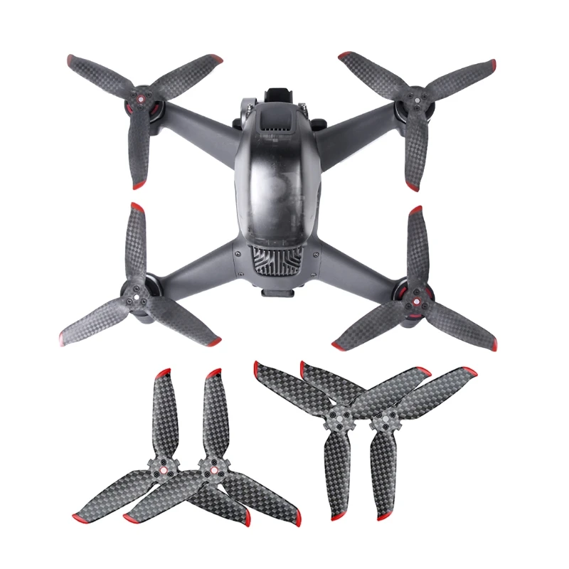

1 Set Low Noise Replacement Carbon Fiber Propeller Plastic Quick-Release Blades Props for-D-JI FPV Combo Drone Accessories