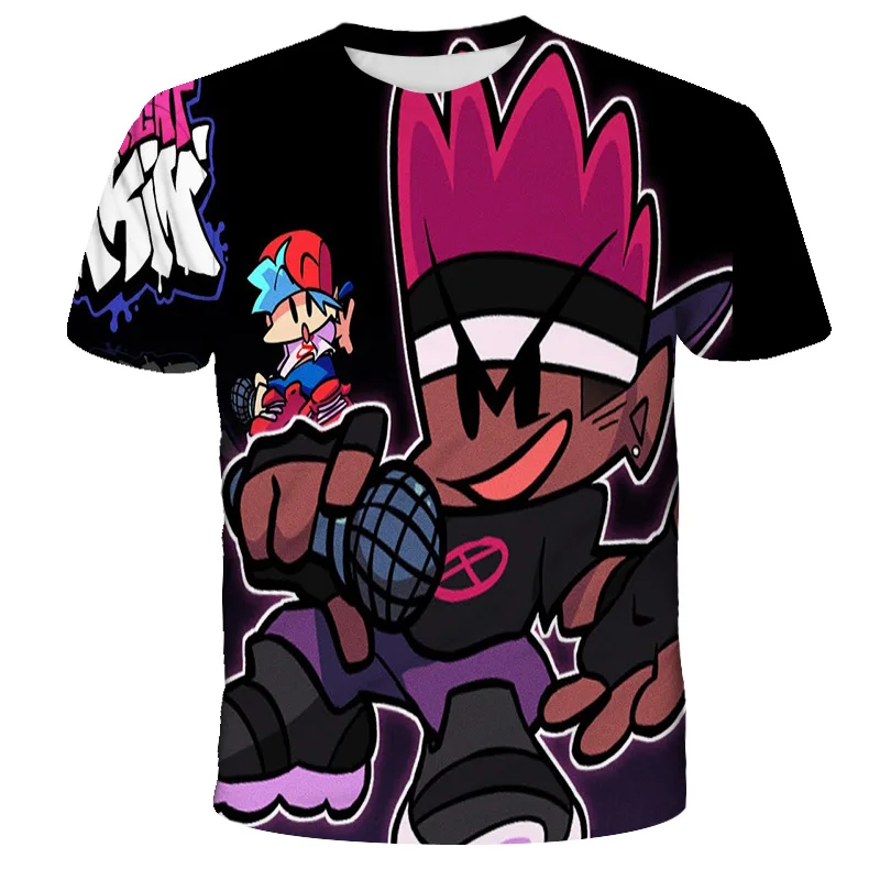 

New 3D Printing Short-Sleeved T-shirt Summer Boys And Girls Print Hot Game Pattern Friday Night Finjin Summer Trend O-neck Fashi