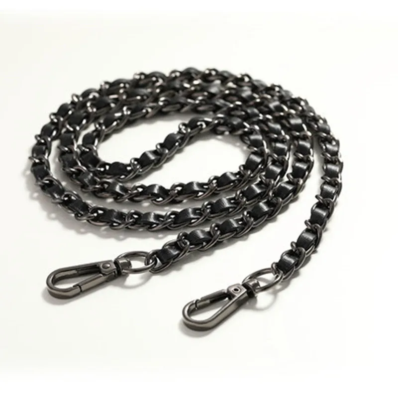 Черная сумка кошелек из искусственной кожи с ручкой 11 мм сменный металлический