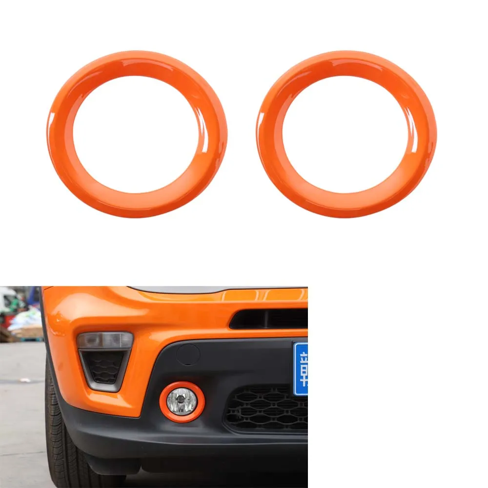 Orange Для Jeep Renegade+ Автомобильный передний противотуманный светильник, декоративное кольцо, внешняя отделка автомобиля - Цвет: Orange