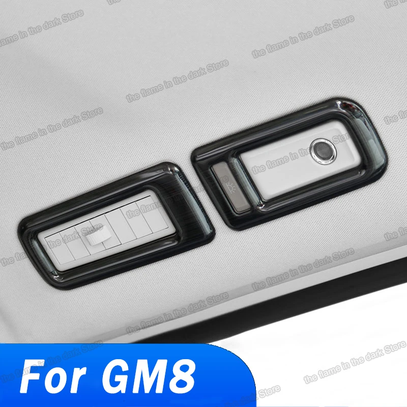

Lsrtw2017 Car Roof Reading Light Button Frame Light Trims for Trumpchi Gac Gm8 2017 2018 2019 2020 Interior Accessories Auto