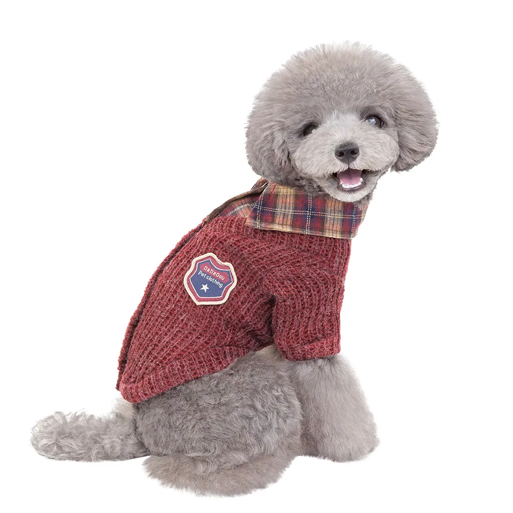 Свитер ocardian для собак цветная клетчатая одежда домашних животных осенние и