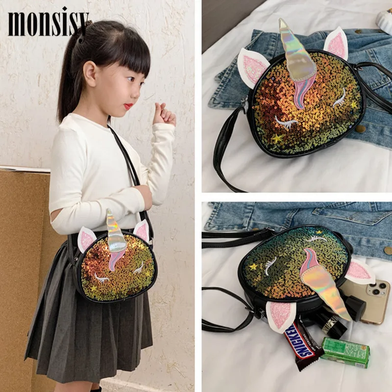 Кошелек Monsisy детский блестящий с единорогом Подарочный для мелочи 2021 | Багаж и