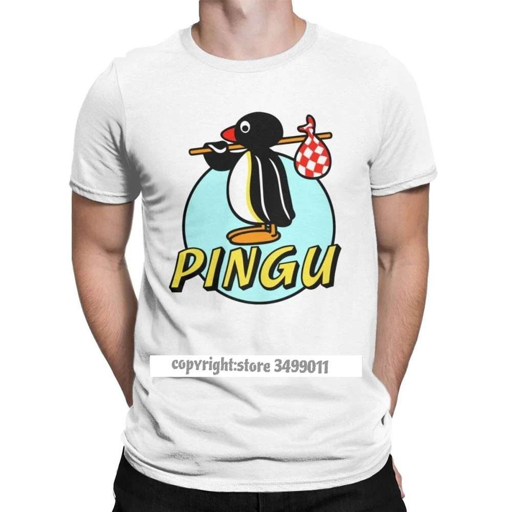 

Men Penguin NUT Pingu T Shirts Series Cartoon Meme 90s Retro Premium Cotton Funny Fitness Fashion Tees T-Shirt