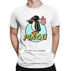 Мужская Пингвин гайка Pingu футболки серии; Модели с мультяшными изображениями мем 90s ретро изготовлено из хлопка самого высокого качества забавные фитнес модные футболки