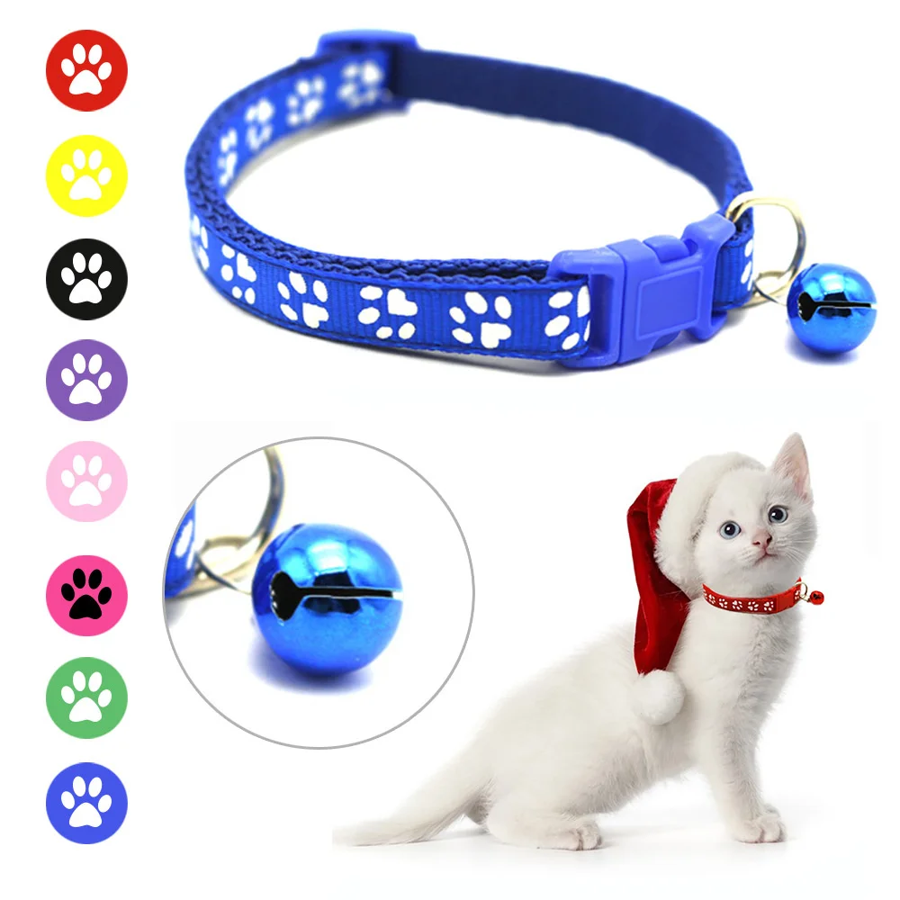 

Adjustable Dog Collar with Bell Dog Accessories Nylon Cat Harness for Pet Kitten Keji Teddy Pug Chihuahua Collars for Cats